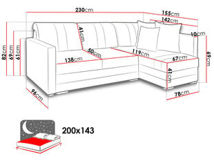 Угловой диван-кровать Alba цена и информация | Угловые диваны | kaup24.ee