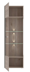 Шкаф-витрина Locarno-1V, дуб нельсон/серый цена и информация | Витрины, серванты | kaup24.ee