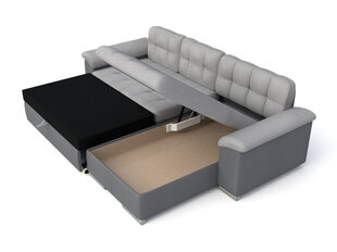 Угловой диван-кровать с ящиком для белья Diana, серый текстиль/серая искусственная кожа цена и информация | Диваны | kaup24.ee