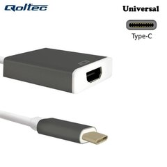 Qoltec 50427 USB Type-C 3.1 Адаптер портов на HDMI AF Кабель 20cm Белый цена и информация | Кабели и провода | kaup24.ee