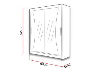 Шкаф с раздвижными дверями WESTA / PRESTO XI + LED цена и информация | Шкафы | kaup24.ee