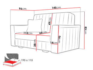 Диван-кровать Clivia Glam 2, светло-серый цвет цена и информация | Диваны | kaup24.ee