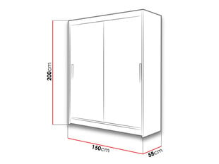 Шкаф с раздвижными дверями WESTA / PRESTO I цена и информация | Шкафы | kaup24.ee