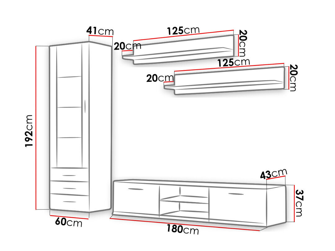 Komplekt SOHO I + sinine valgustus hind ja info | Sektsioonid | kaup24.ee