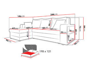 Угловой диван-кровать FANO  цена и информация | Диваны | kaup24.ee