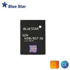 BlueStar Battery Sony Ericsson K310 K320 T250 Li-Ion 750 mAh Analog BST-36 цена и информация | Аккумуляторы для телефонов | kaup24.ee