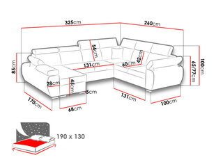 Nurgadiivanvoodi BOSTON U цена и информация | Угловые диваны | kaup24.ee