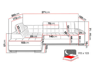 Угловой диван-кровать LARIS цена и информация | Угловые диваны | kaup24.ee