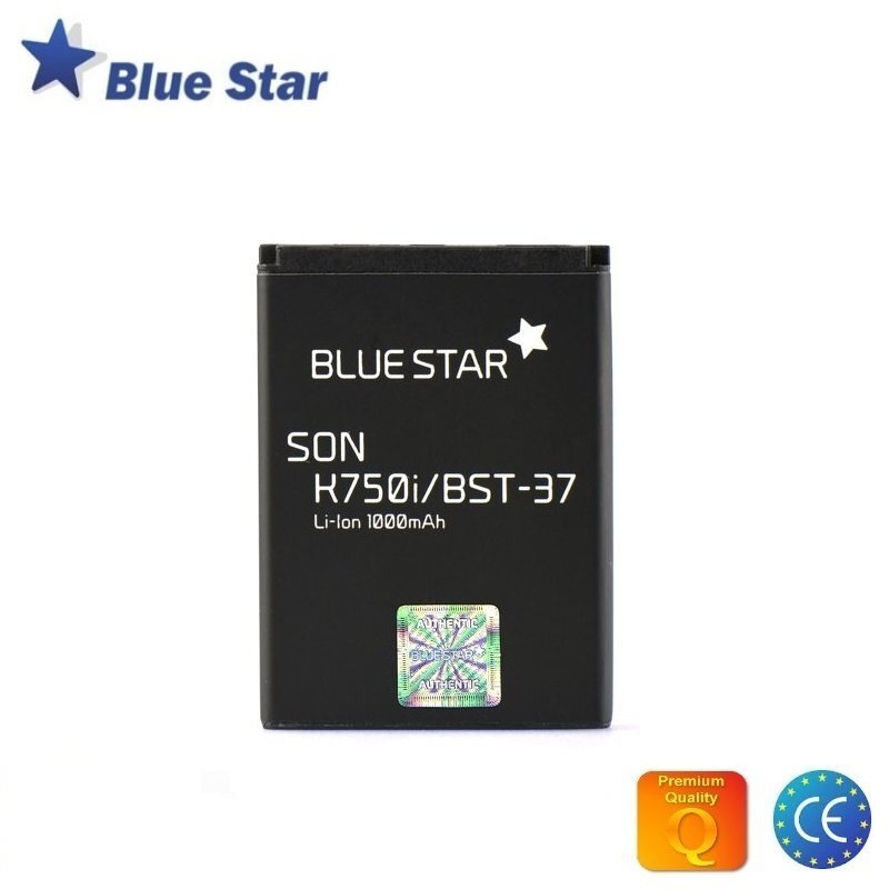 Aku BlueStar Battery Sony Ericsson K750i W800 W550i Z300 Li-Ion 1000 mAh Analog BST-37 цена и информация | Mobiiltelefonide akud | kaup24.ee