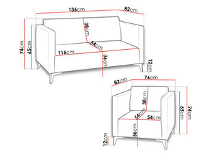 Komplekt SZAFIR 2+1+1 цена и информация | Диваны | kaup24.ee