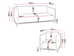 Komplekt SZAFIR 3+1+1 цена и информация | Диваны | kaup24.ee