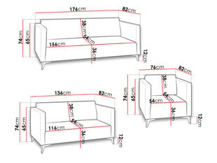 Komplekt SZAFIR 3+2+1 hind ja info | Diivanid ja diivanvoodid | kaup24.ee