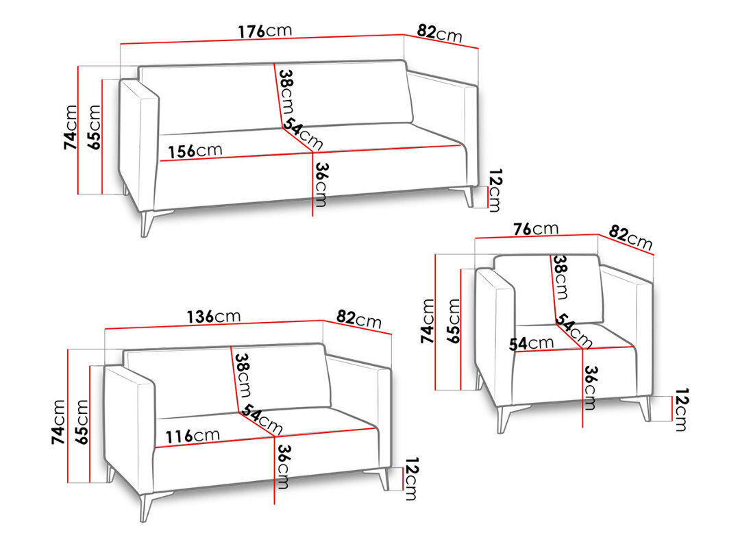 Komplekt SZAFIR 3+2+1 hind ja info | Diivanid ja diivanvoodid | kaup24.ee