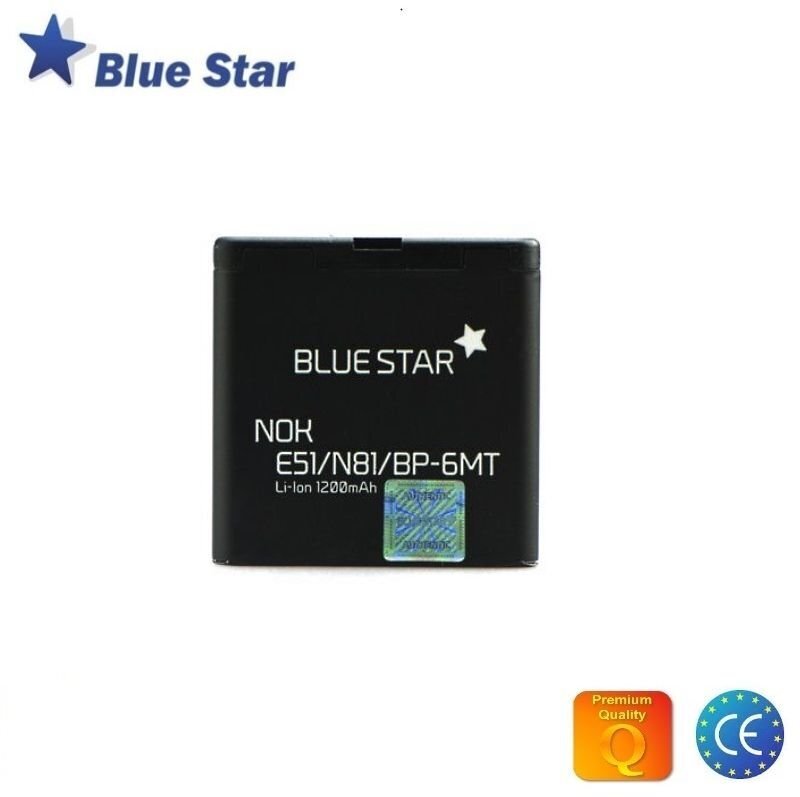 BlueStar Battery Nokia E51 N97 N81 Li-Ion 1200 mAh Analog BP-6MT цена и информация | Mobiiltelefonide akud | kaup24.ee