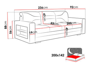 Диван-кровать ELIPSA цена и информация | Диваны | kaup24.ee