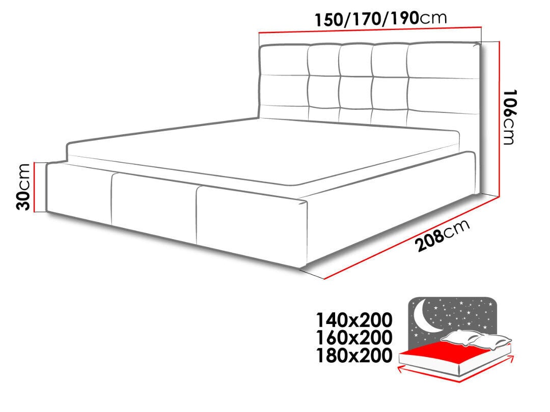 Voodi SWIFT 160x200 cm цена и информация | Voodid | kaup24.ee