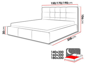 Voodi SWIFT 140x200 cm hind ja info | Voodid | kaup24.ee