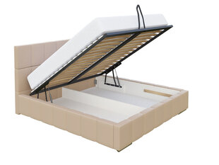 Кровать Leo 160x200 см с выдвижным основанием, бежевая цена и информация | Кровати | kaup24.ee
