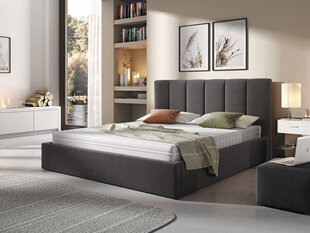 Кровать Nick 140x200 см с выдвижным основанием, серая цена и информация | Кровати | kaup24.ee