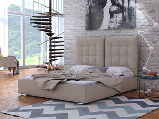 Кровать Szymek 140x200 см с подъемным основанием, бежевая цена и информация | Кровати | kaup24.ee