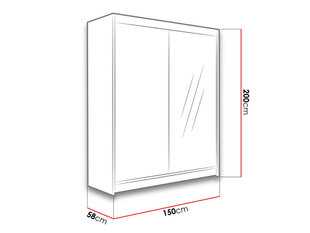 Гардероб Camino 1 + LED цена и информация | Шкафы | kaup24.ee