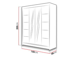 Гардероб Camino 5 + LED цена и информация | Шкафы | kaup24.ee
