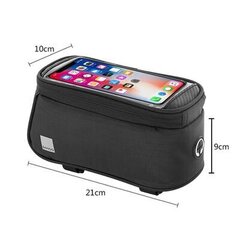 Tõmblukuga rattahoidja veekindel 1,5L SAHOO / Single Zipper Pocket Bike Frame Bag with Universal Smartphone Top Holder Case hind ja info | Rattakotid ja telefonikotid | kaup24.ee