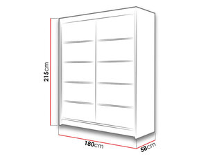 Шкаф с раздвижными дверями Talin IV + светодиодное освещение цена и информация | Шкафы | kaup24.ee
