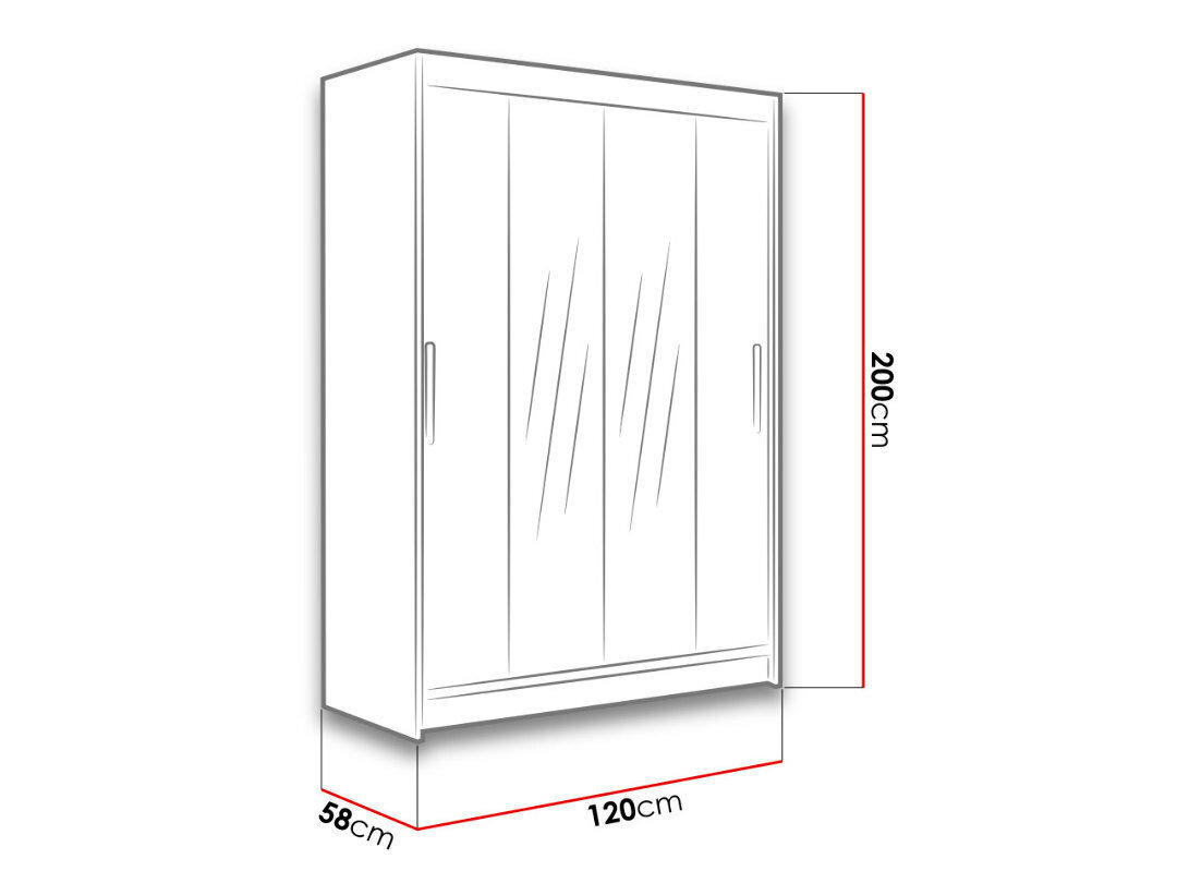 Riidekapp Miami II + LED hind ja info | Kapid | kaup24.ee