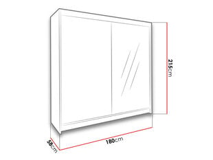 Шкаф с раздвижными дверями Talin I + светодиодное освещение цена и информация | Шкафы | kaup24.ee