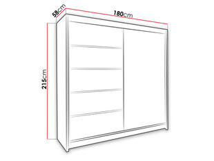 Шкаф с раздвижными дверями Talin III + LED цена и информация | Шкафы | kaup24.ee