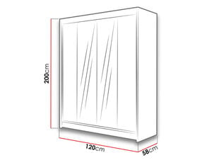 Шкаф с раздвижными дверями Lino II + LED цена и информация | Шкафы | kaup24.ee