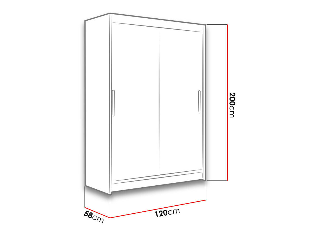 Riidekapp Miami I + LED hind ja info | Kapid | kaup24.ee