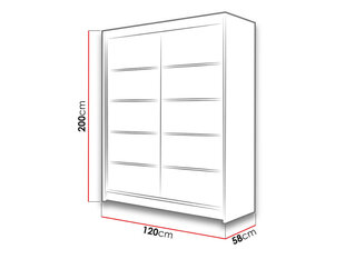 Шкаф с раздвижными дверями Lino IV + LED подсветка цена и информация | Шкафы | kaup24.ee