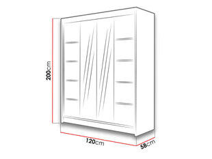 Lükandustega riidekapp Lino V цена и информация | Шкафы | kaup24.ee