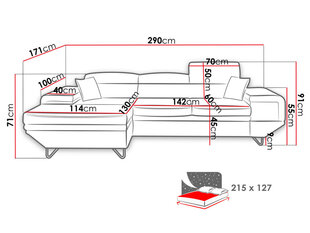 Угловой диван-кровать Benito цена и информация | Угловые диваны | kaup24.ee