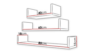 Настенная полка Trio цена и информация | Полки | kaup24.ee