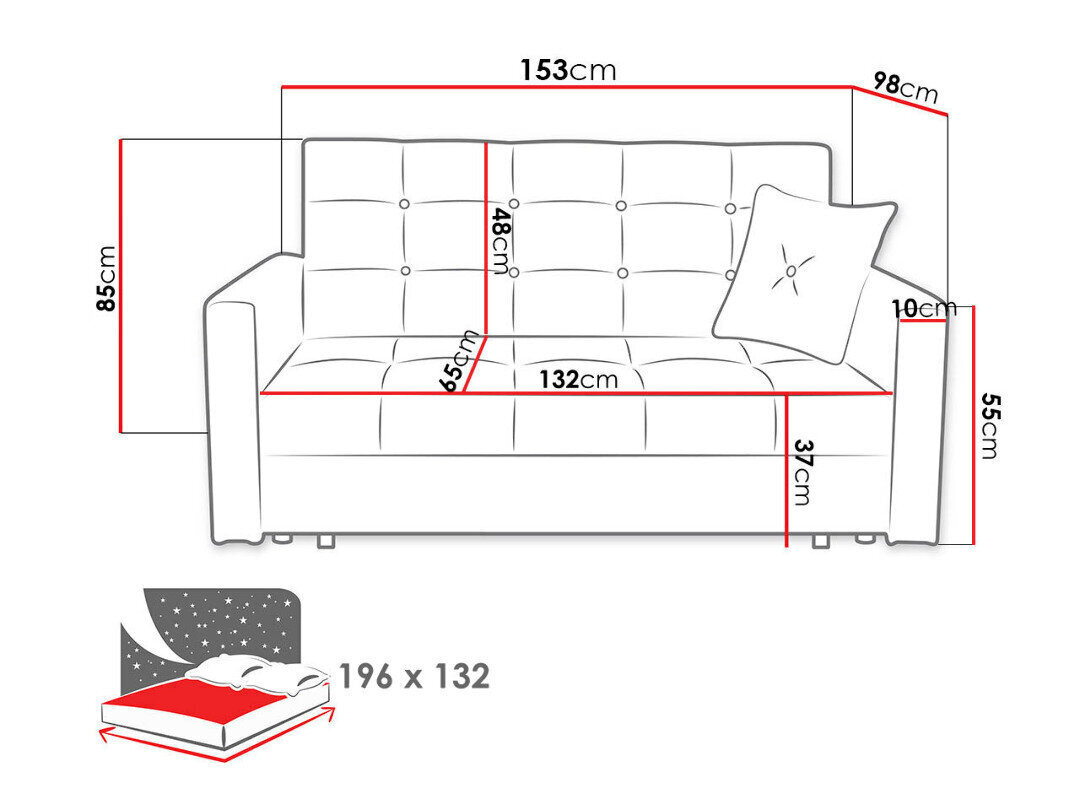 Diivanvoodi Viva Lux III hind ja info | Diivanid ja diivanvoodid | kaup24.ee