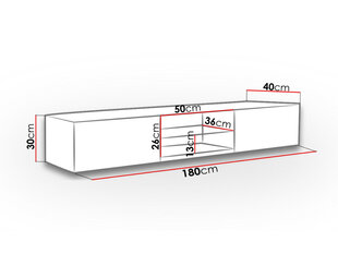 TV-alus Vigo 180 cm klaasiga + LED hind ja info | TV alused | kaup24.ee