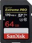 SanDisk Extreme Pro SDXC UHS-I 64 GB hind ja info | Fotoaparaatide mälukaardid | kaup24.ee