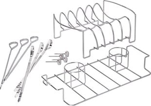 Набор для запекания мяса: 6 шампуров и 4 термометра, решетка для ребрышек и двойная подставка для куриц, Napaleon цена и информация | Аксессуары для гриля и барбекю | kaup24.ee