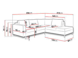 угловой диван ORLANDO WOOD цена и информация | Угловые диваны | kaup24.ee