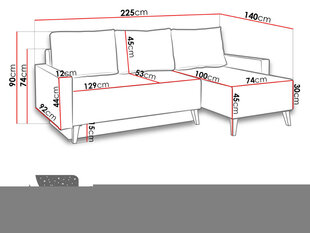Угловой диван-кровать Oviedo Gloss цена и информация | Диваны | kaup24.ee