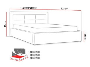 Voodi CLASIC 140x200 cm hind ja info | Voodid | kaup24.ee