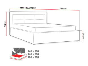 Voodi CLASIC 160x200 cm hind ja info | Voodid | kaup24.ee