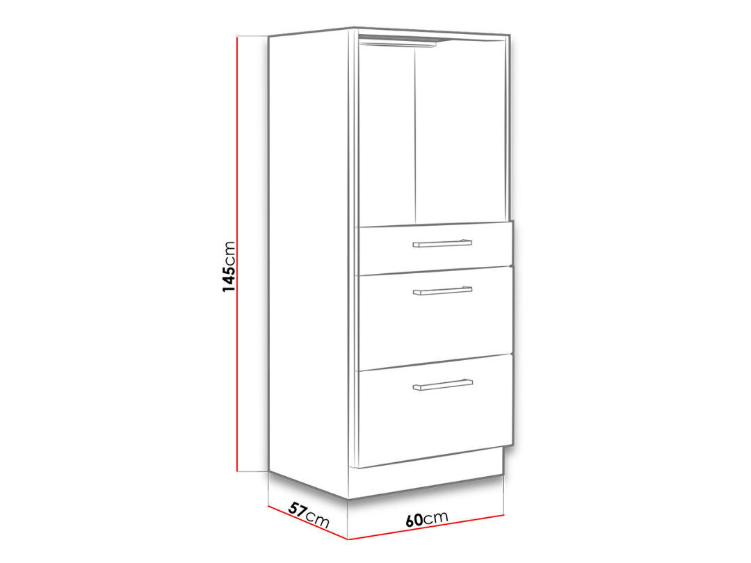 Köögikapp VIGO 60 DPS-145 3S BB цена и информация | Köögikapid | kaup24.ee