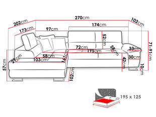 Угловой диван-кровать Cotere цена и информация | Диваны | kaup24.ee
