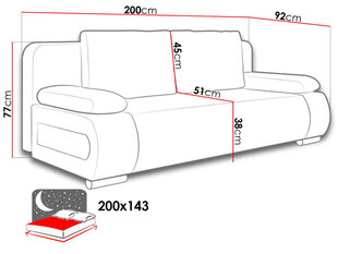 Диван-кровать с ящиком для белья Emma цена и информация | Диваны | kaup24.ee