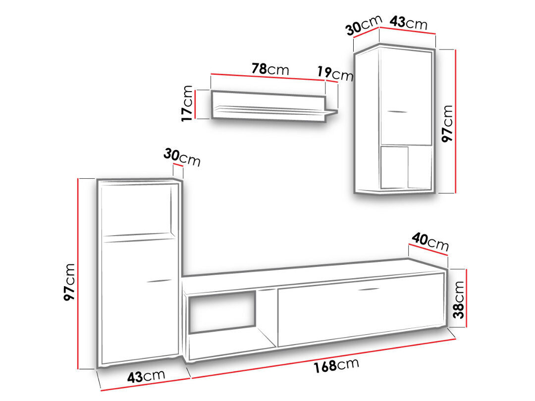 Sektsioon Aran + LED цена и информация | Sektsioonid | kaup24.ee