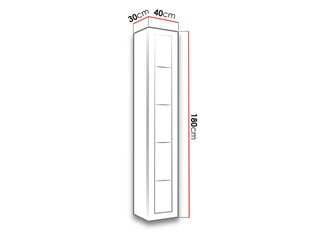 Vitriinkapp Vigo 180 cm + LED valgustus hind ja info | Kapid | kaup24.ee